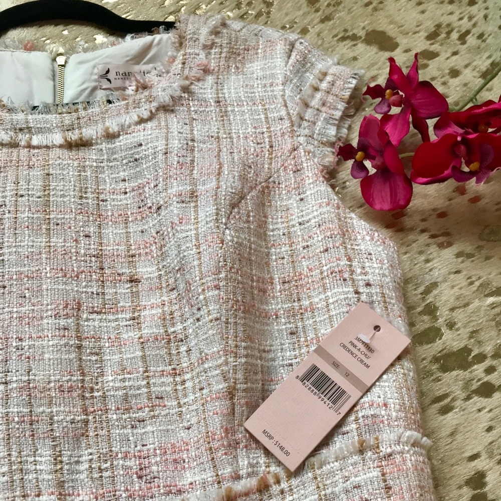 NWT Nanette Lepore Pink & Cream Dress!
